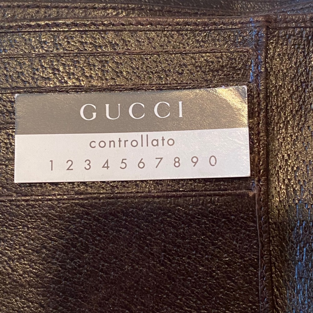 Gucci Wallet Brown GG Canvas Leather Trim Bi Fold Snap Closure Vintage - Picture 8 of 8